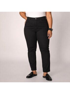 NEW MarlaWynne WynneDenim Black Stretch Bootcut Jeans - Size 24W